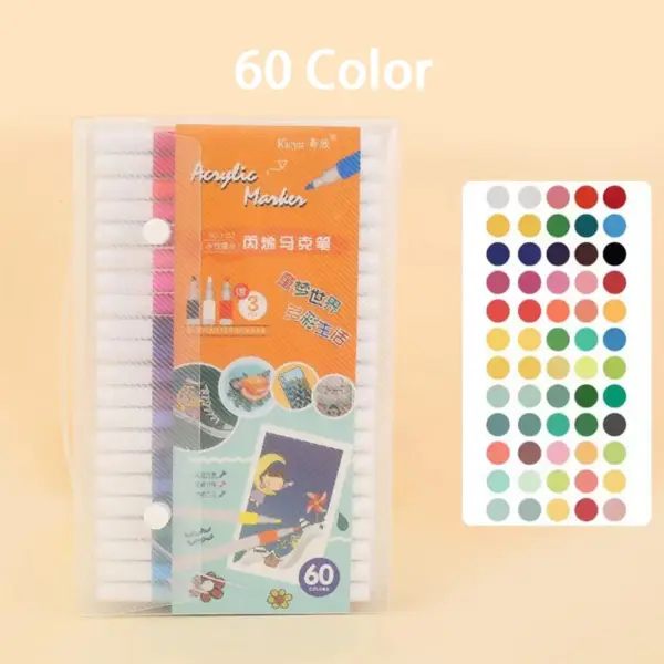 60 Color Acrylic Marker Painting Set - Image 11