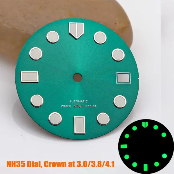 28.5mm Green Luminous Watch Dial for NH35 NH36 - Image 9