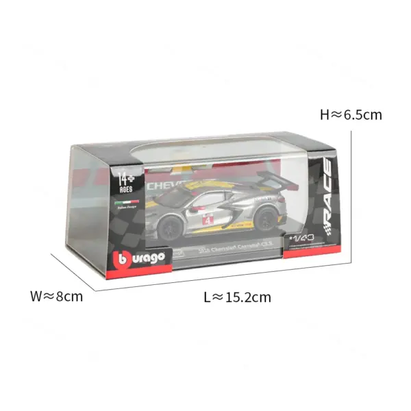 Bburago 1:43 Chevrolet Corvette C8.R Model Car - Image 3