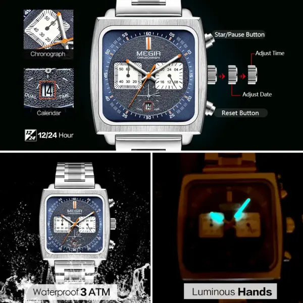 MEGIR MS2182G-2 Men's Quartz Chronograph Watch - Image 6