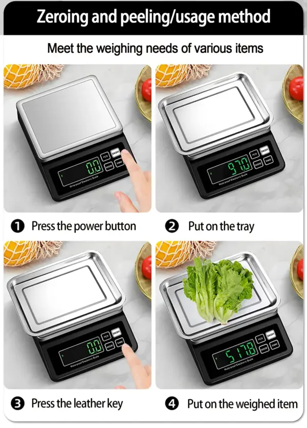 Waterproof Digital Kitchen Scale 0.1g Precision - Image 4