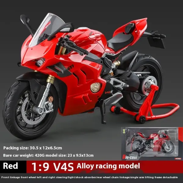 1:9 Scale V4S Alloy Motorcycle Model with Lights - Image 7