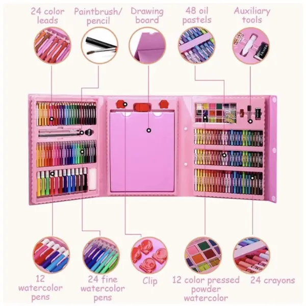 Kids 168/208 PCS Art Coloring Set - Image 4