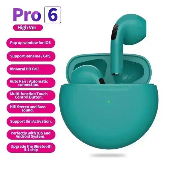 Air Pro 6 TWS Bluetooth Earbuds with Mic - Image 12