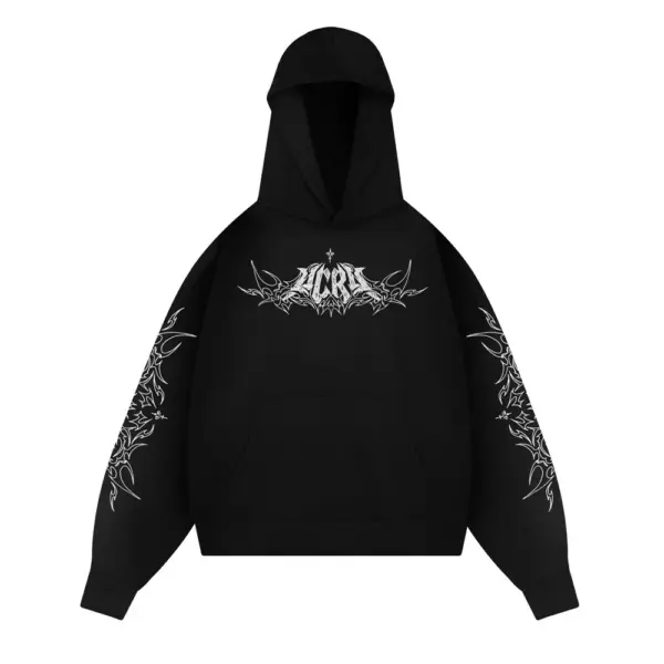 Men's Y2K Dark Tribal Graphic Hoodie