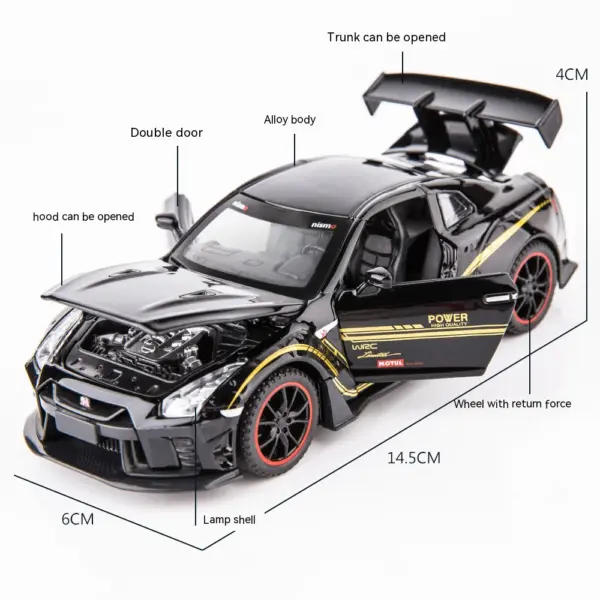 1:32 Scale Alloy GTR Toy Car Model - Image 4