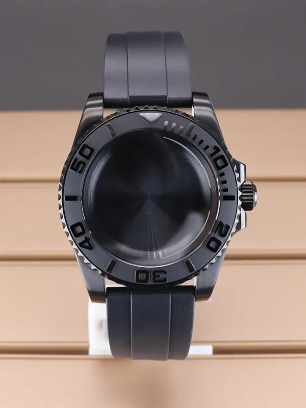 40mm Stainless Steel Watch Case with Rubber Strap - Image 11