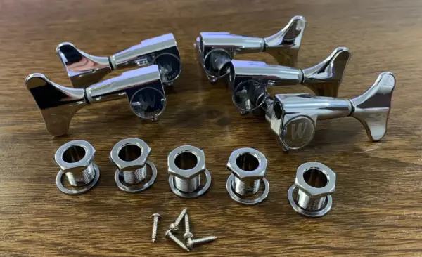 Electric Bass Guitar Machine Heads Set Chrome - Image 2