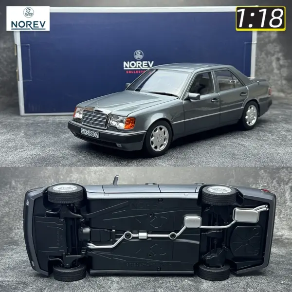 1/18 Mercedes-Benz 500E Model - Silver Grey - Image 6
