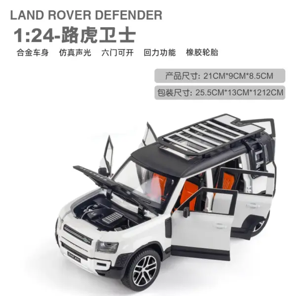1:24 Land Rover Defender Diecast Model Car - Image 11