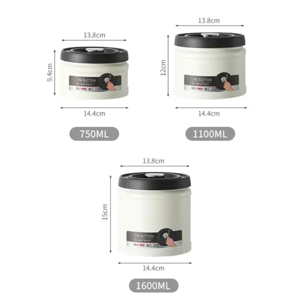 Airtight Stainless Steel Food Storage Jar 750/1100/1600ml - Image 6