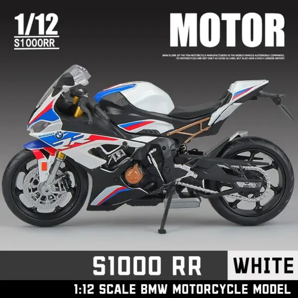 1:12 Scale BMW S1000RR Diecast Motorcycle Model - Image 7