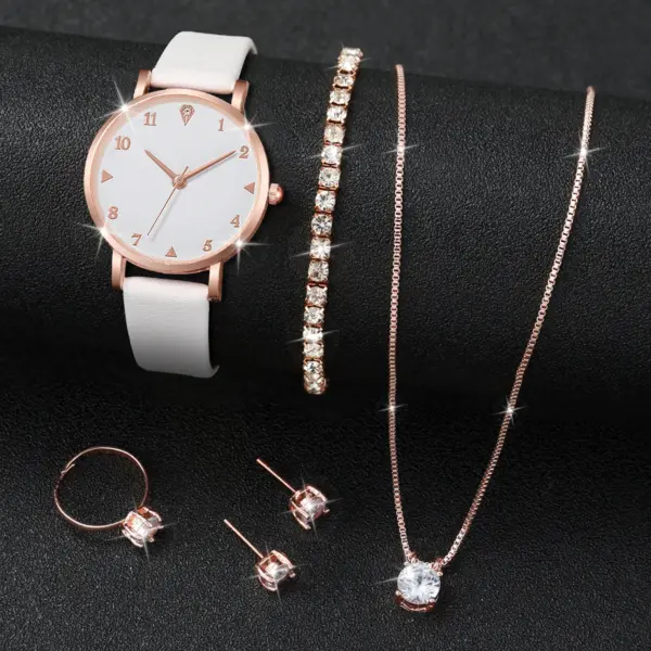 6pcs Women Quartz Watch & Jewelry Set V248 - Image 2