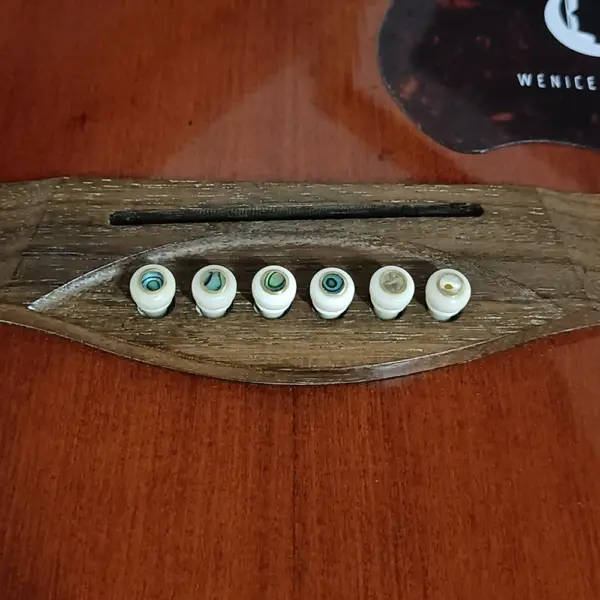 6 Pack Acoustic Guitar Bridge Pins Pure Bone - Image 6