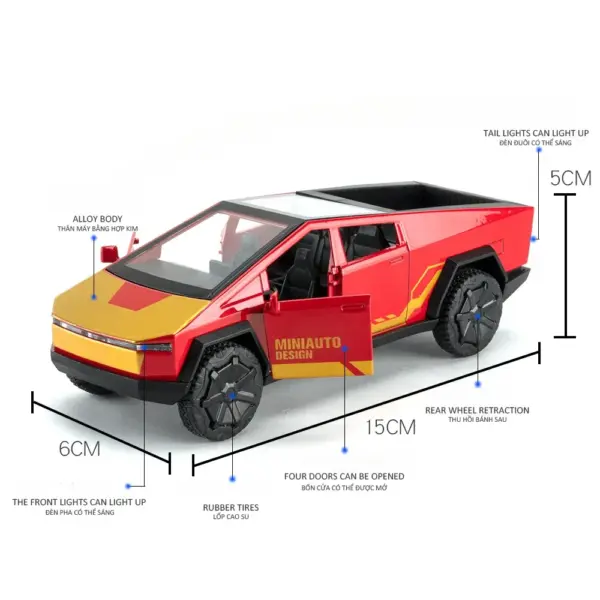 1:32 Tesla Pickup Truck Diecast Model Car - Image 4