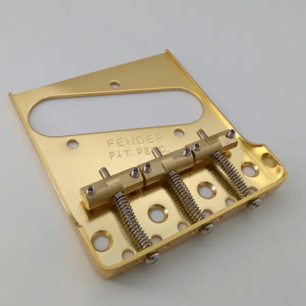 Vintage Tele Guitar Bridge Brass Saddles - Image 2