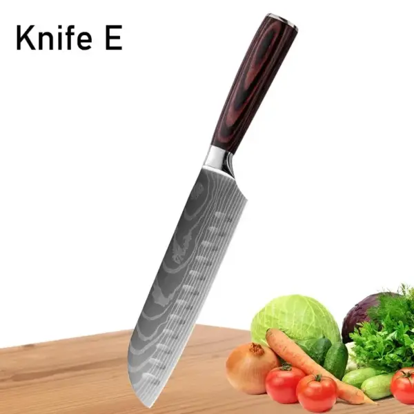 Japanese Kitchen Knife Set with Meat Cleaver - Image 14