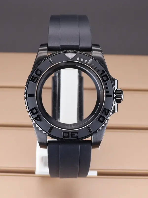 40mm Stainless Steel Watch Case with Rubber Strap - Image 14