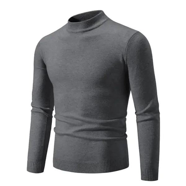Men's Mock Neck Casual Autumn Sweater - Image 11