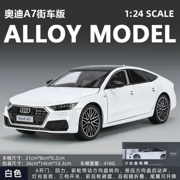 1:24 Audi A7 Diecast Toy Car Model - Image 13