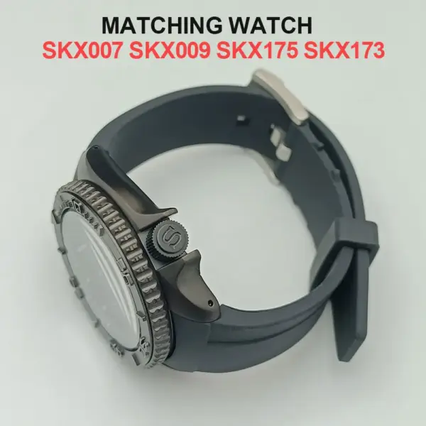 22mm Yellow and Black Rubber Watch Strap - Image 2