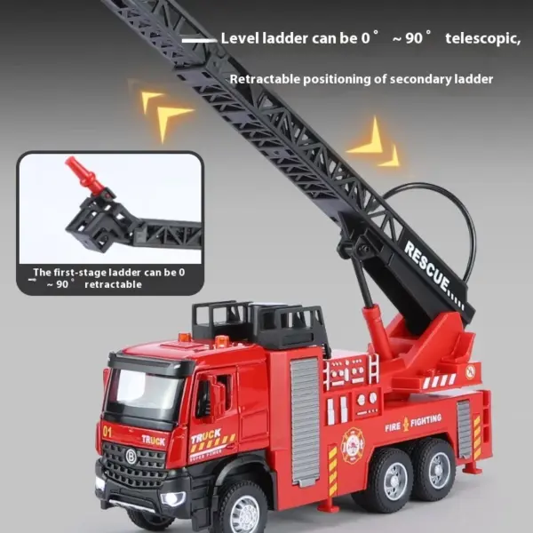 Kid's Alloy Fire Truck with Telescopic Ladder - Image 5