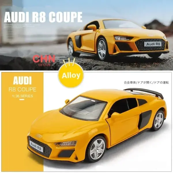 1:36 Audi R8 Diecast Alloy Car Model - Image 9