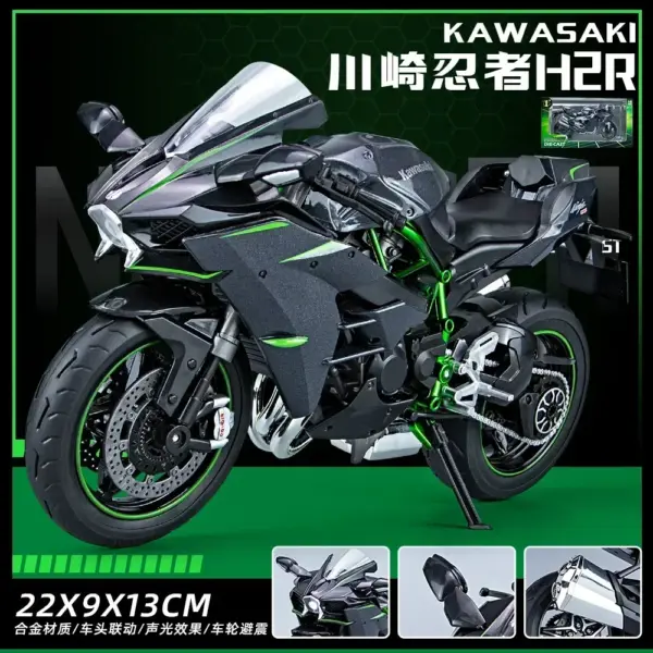 Kawasaki Ninja H2R Diecast Alloy Motorcycle - Image 10