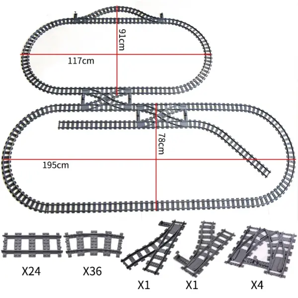 Flexible Building Block Train Tracks Set - Image 8