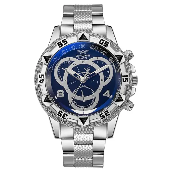 Men's Stainless Steel Quartz Watch 45mm Dial - Image 7