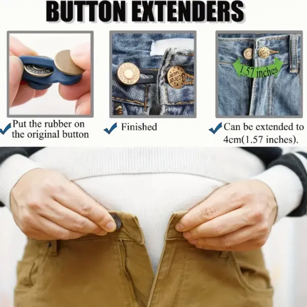 10pcs Retractable Jeans Waist Button Extenders - Image 4