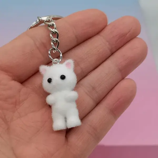 Kawaii Kitty Cat Bow Heart Keychain - Image 9