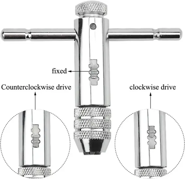 Adjustable T-Handle Ratchet Tap Wrench M3-M8 - Image 4