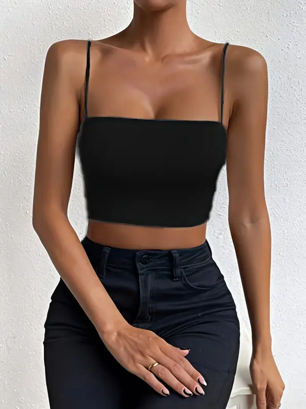 Chic Solid Spaghetti Strap Cami Top - Image 7