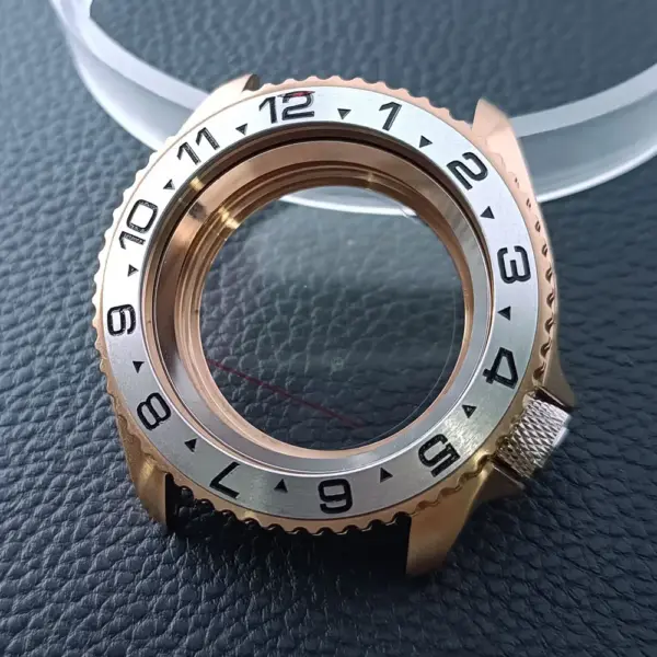 42mm Gold Rose Gold Stainless Steel Watch Case - Image 28