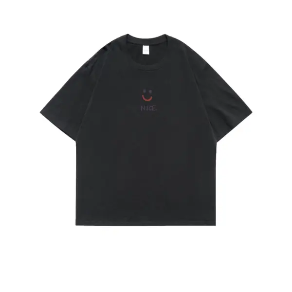 Creative Smiling Face Men's T-shirt Summer Tee - Image 2