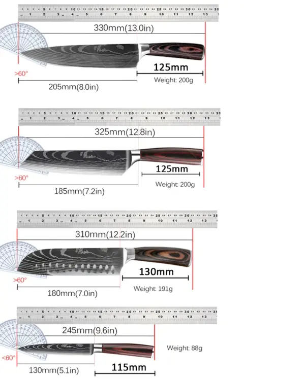 Professional Stainless Steel Japanese Cleaver Knife - Image 6