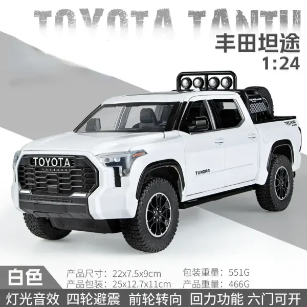 1:24 Scale Toyota Tundra Diecast Model Truck - Image 12