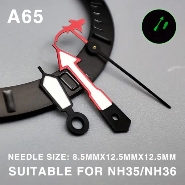 Green Luminous Watch Hands for NH35/36 Movement - Image 2