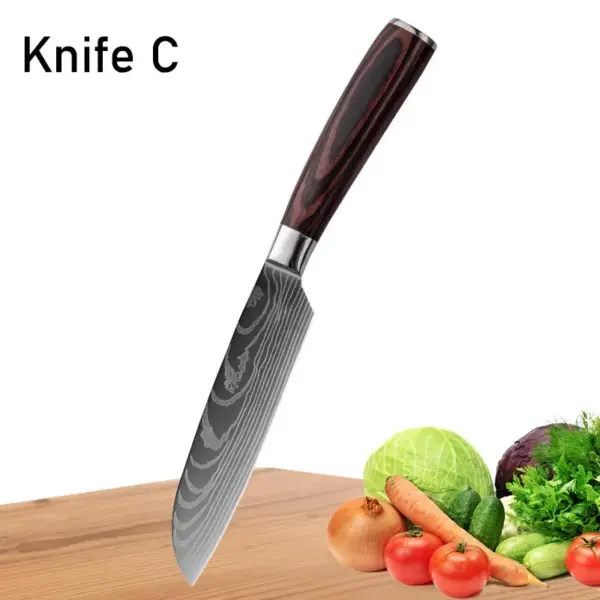 Japanese Chef Knife Stainless Steel Utility Cleaver - Image 13