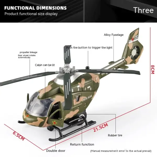 1:64 Scale Military Helicopter Alloy Model - Image 3