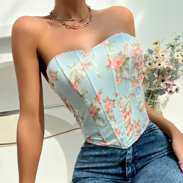 Backless Floral Crop Top for Women - Image 7