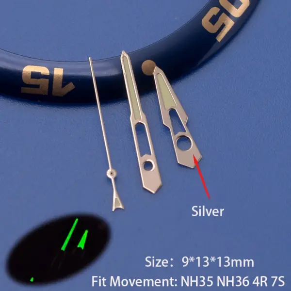 Modified Green Luminous Watch Hands for NH35A - Image 6