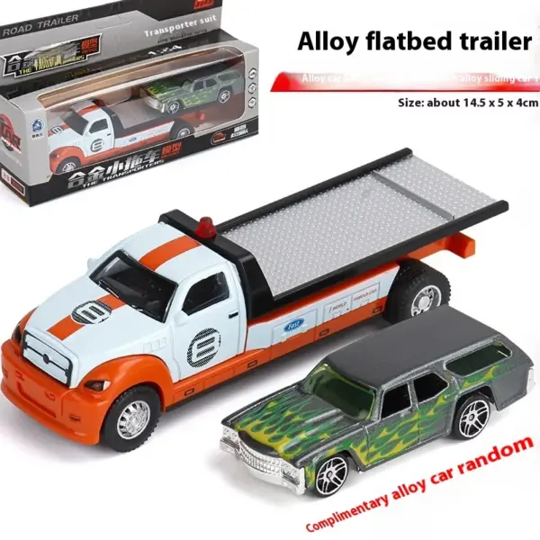 Metallic Flatbed Transporter Toy Car - Image 7