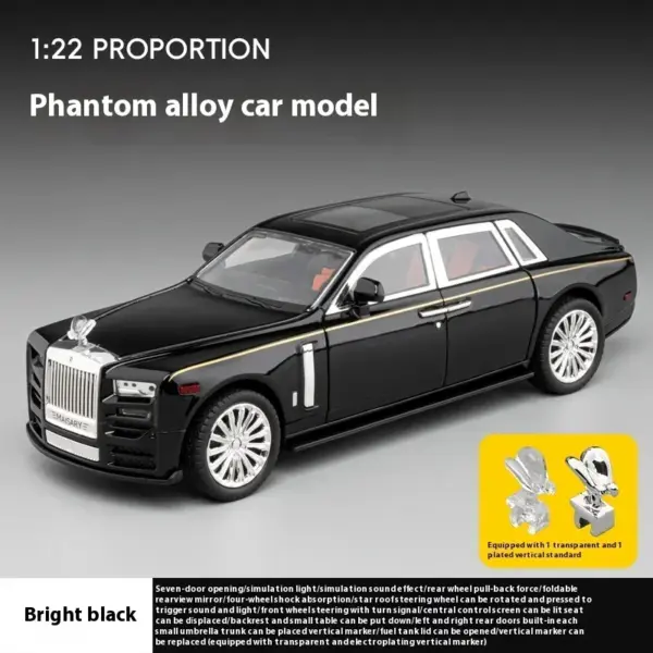 1:22 Rolls Royce Phantom Diecast Model Car - Image 7