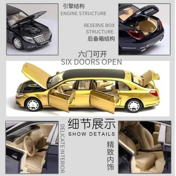 1:32 Mercedes-Benz Maybach S650 Alloy Model Car - Image 5