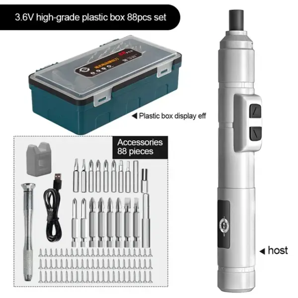 Mini Wireless Electric Screwdriver 3.6V Set - Image 8