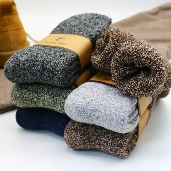 3 Pairs Men's Thick Merino Wool Socks - Image 2