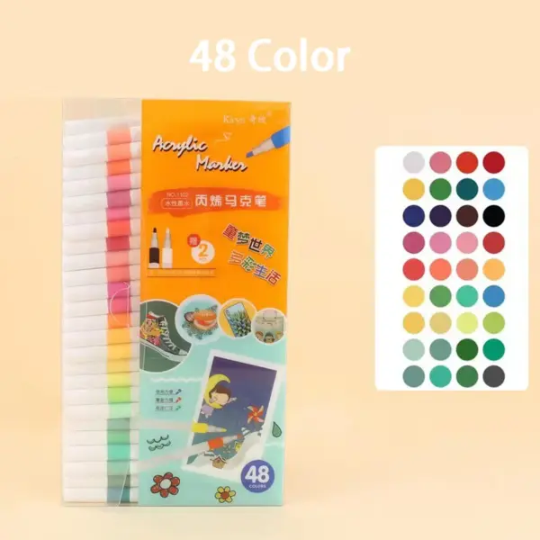 60 Color Acrylic Marker Painting Set - Image 10