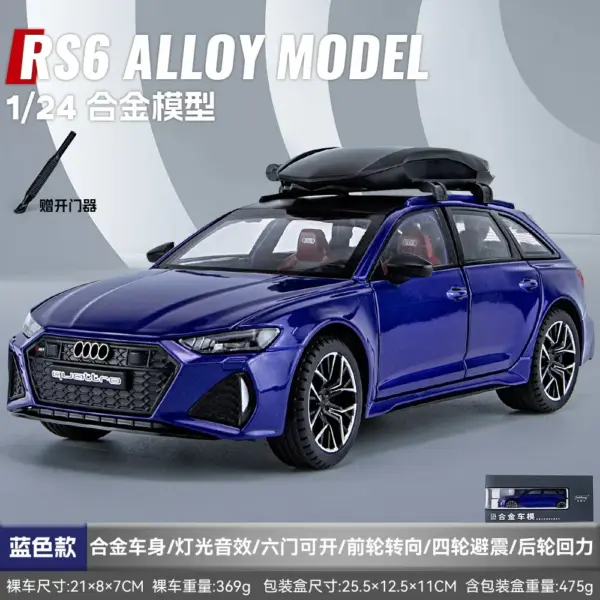 1:24 Audi RS6 Avant Diecast Model Car - Image 8